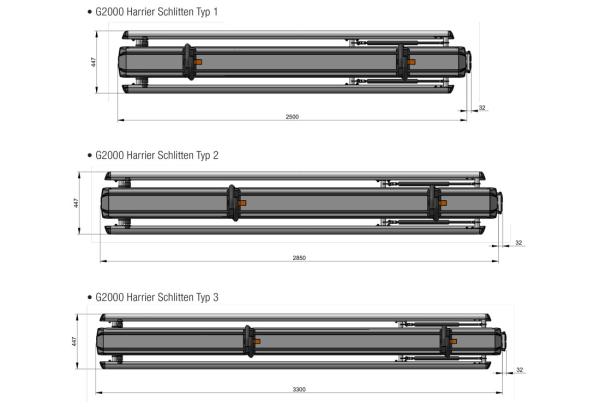 Leiterträger / Leiterlift G2000 Harrier aus Aluminium für Opel Vivaro L2H1 ( 2014-2019 )